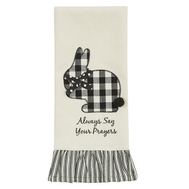 Always Say Your Prayers Applique Dishtowel - The Fox Decor